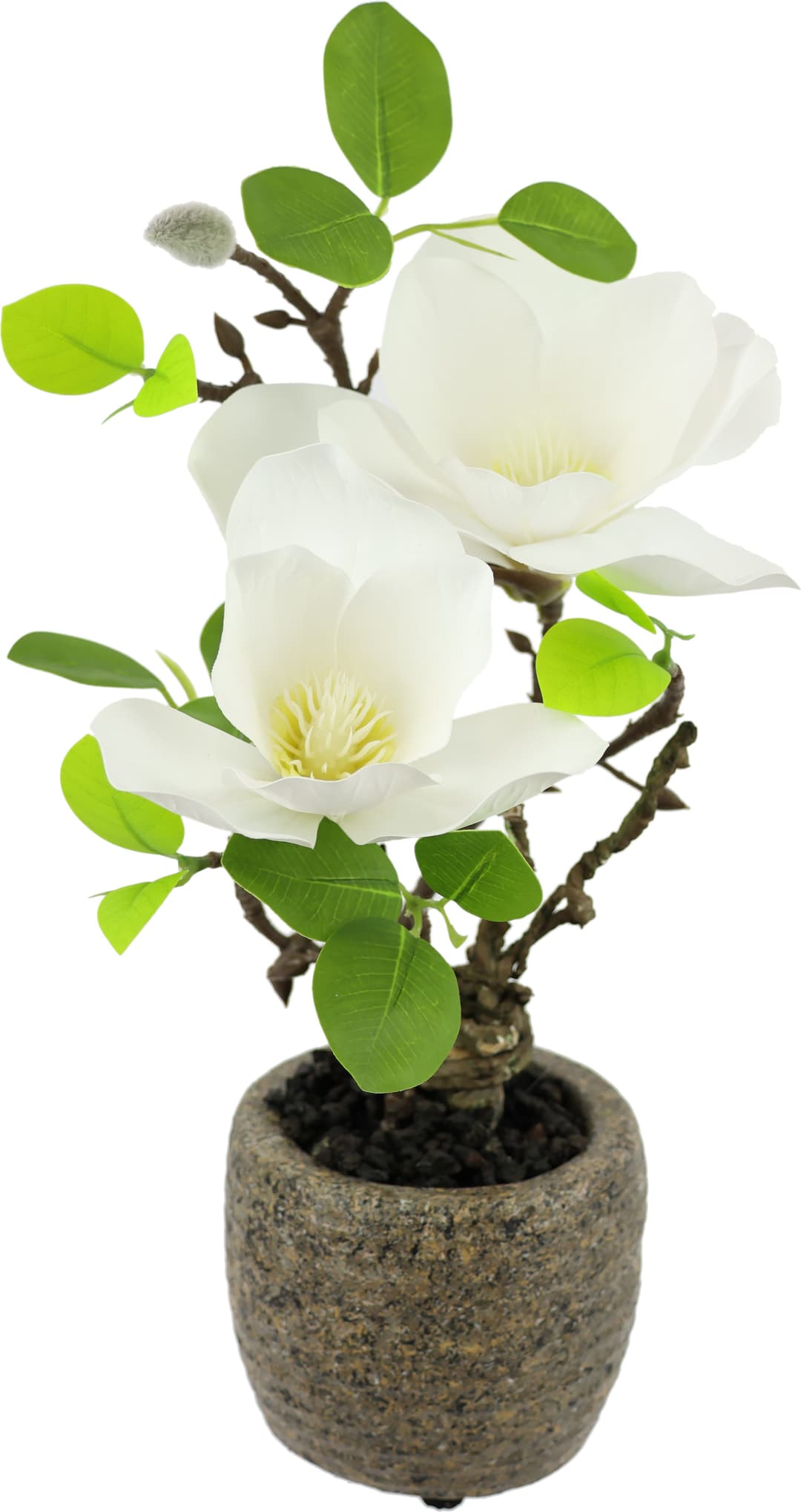 Kunstblume Magnolie im Topf | Weiß