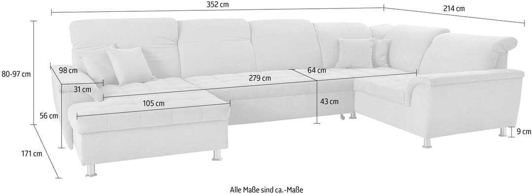 DOMO collection Wohnlandschaft Franzi | Grau