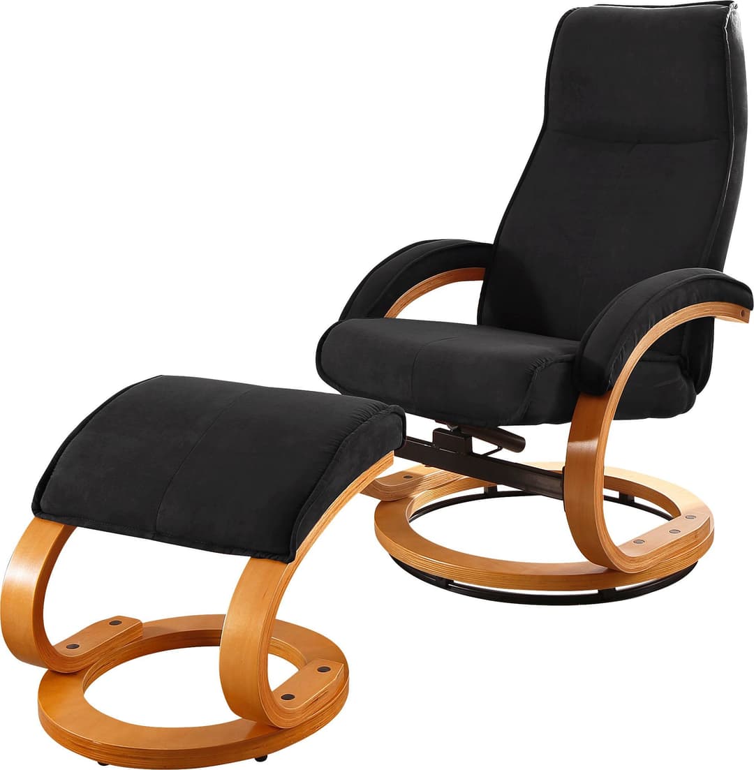 Home affaire Relaxsessel mit Hocker PARIS | Schwarz