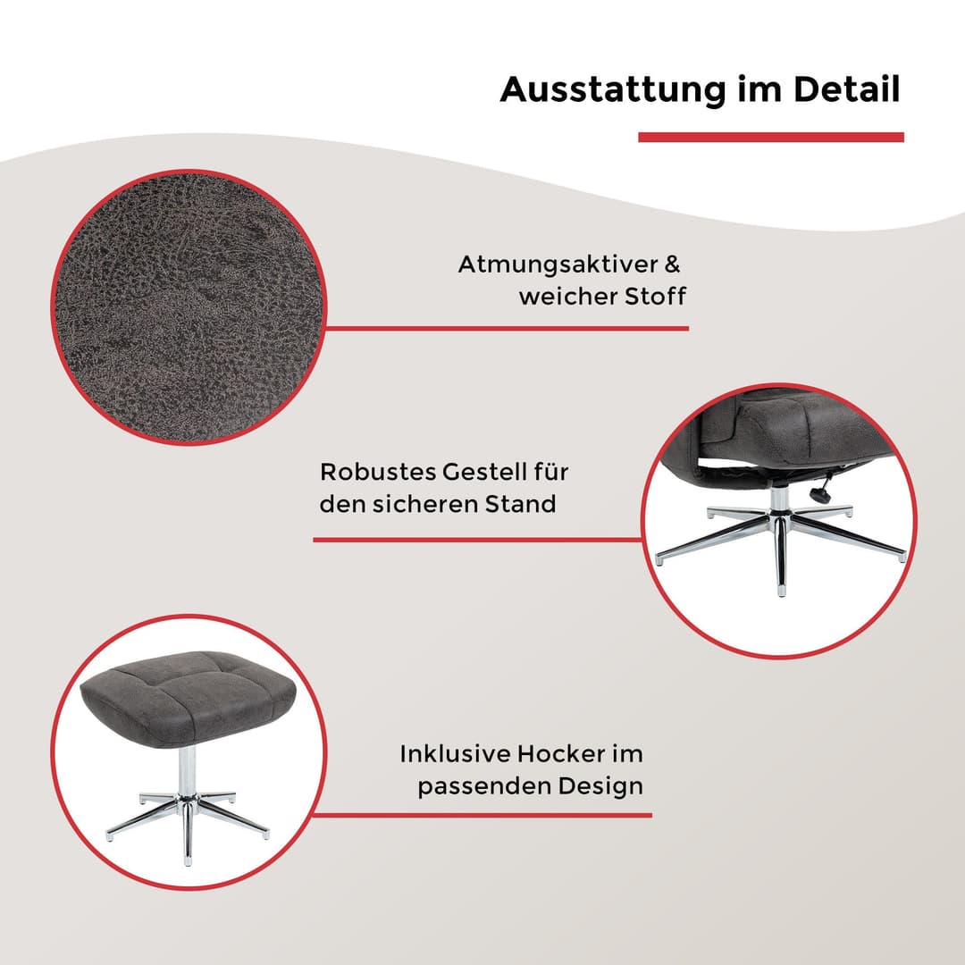 Duo Collection TV-Sessel Burnaby | Grau