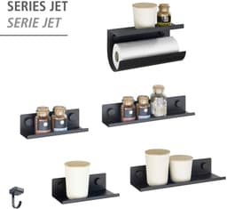 WENKO Wandhaken Modell Jet | Schwarz