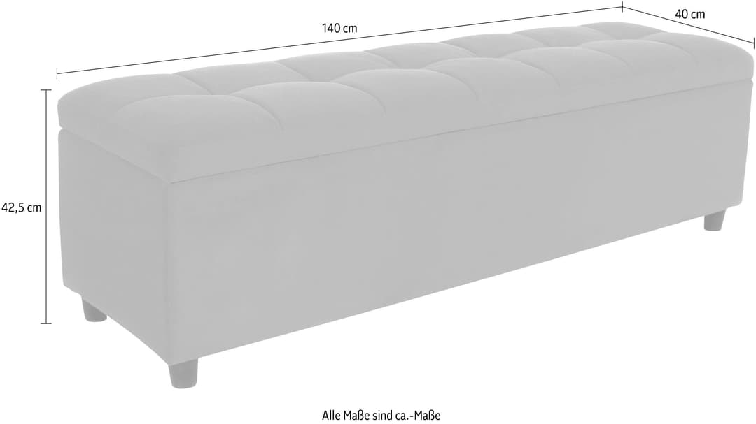 Bettbank Abgesteppt | Grau