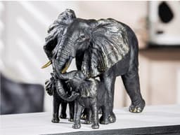 Casablanca by Gilde Elefantenfamilie Figur | Schwarz