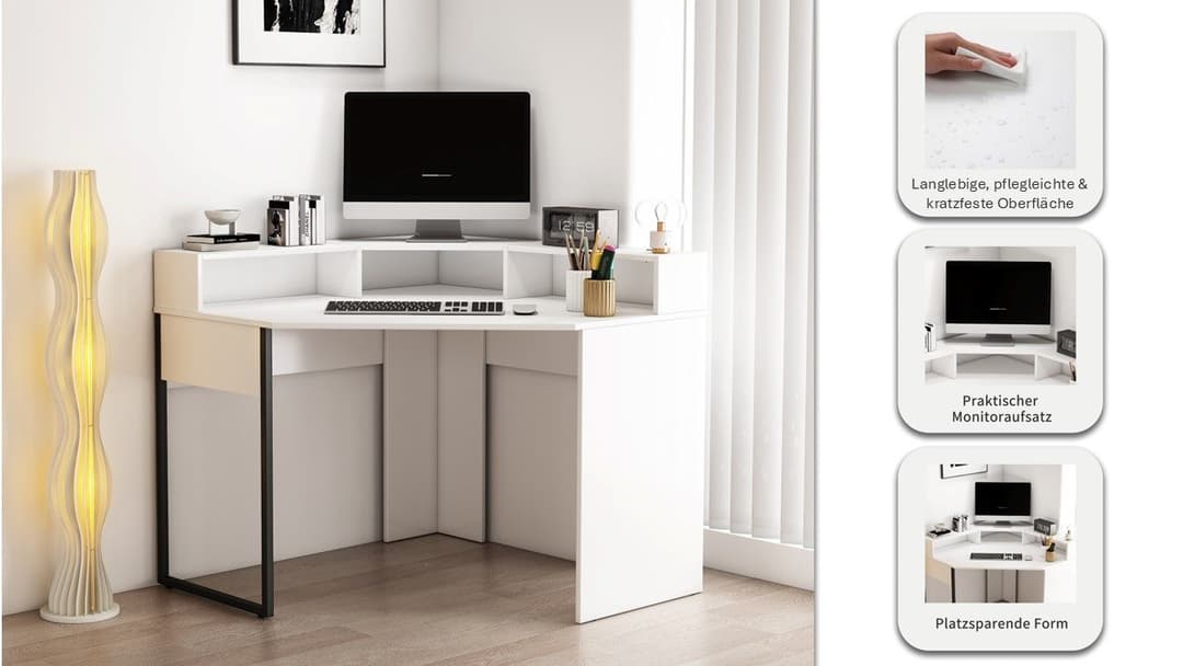 OTTO home Eckschreibtisch Moid | Weiß