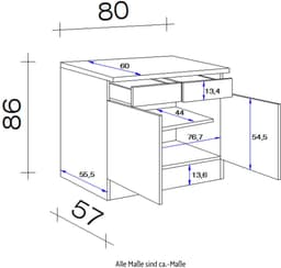 Flex-Well Unterschrank Florenz | Weiß