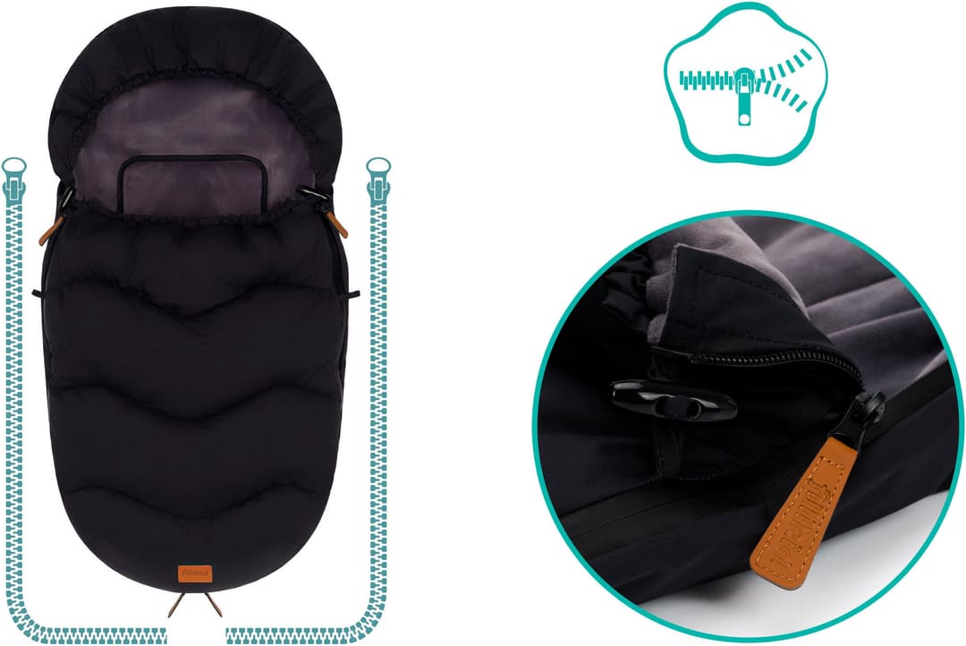 fillikid Fußsack Nuptse | Schwarz