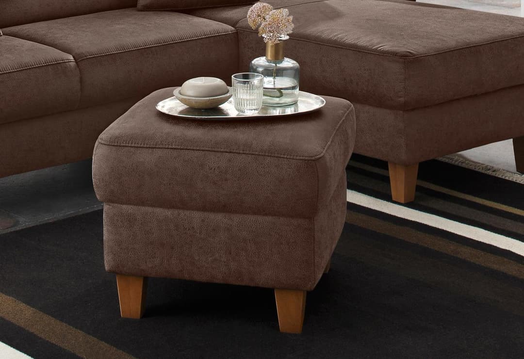 Home affaire Polsterhocker Palmera | Braun