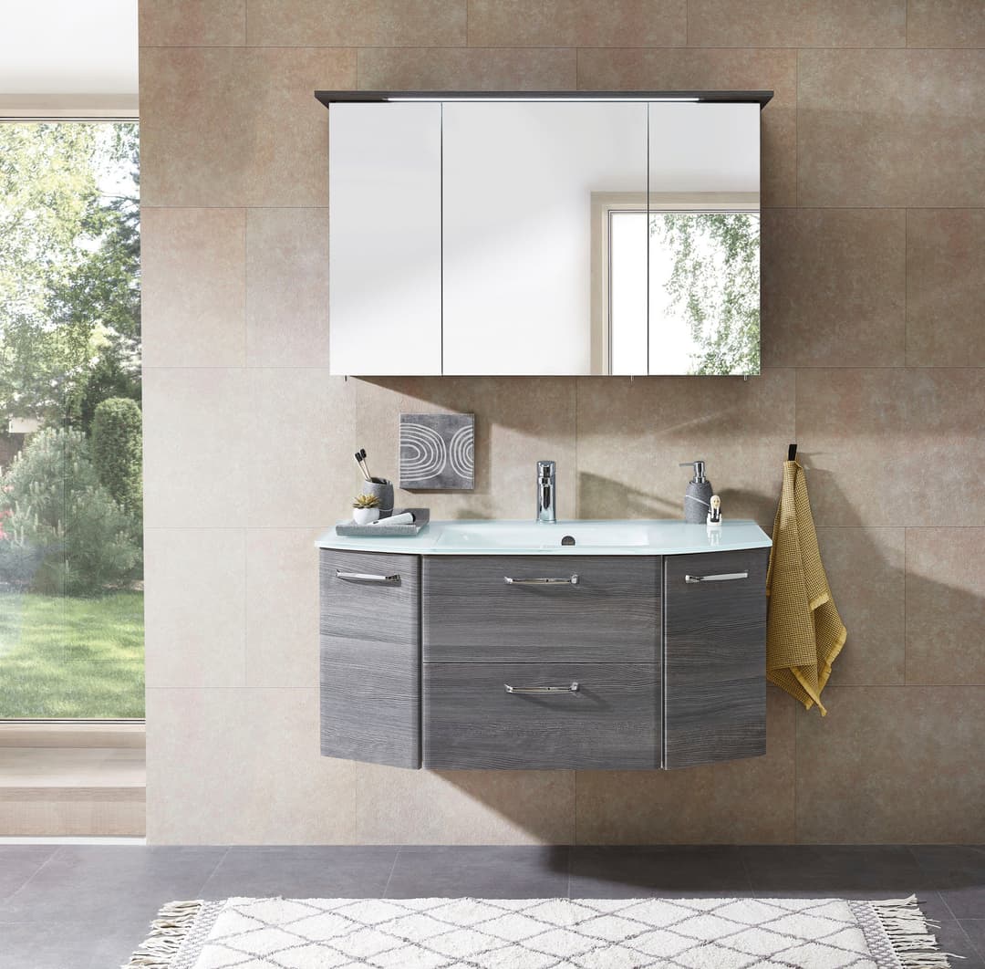 Saphir Quickset 328 Badmöbel-Set | Grau