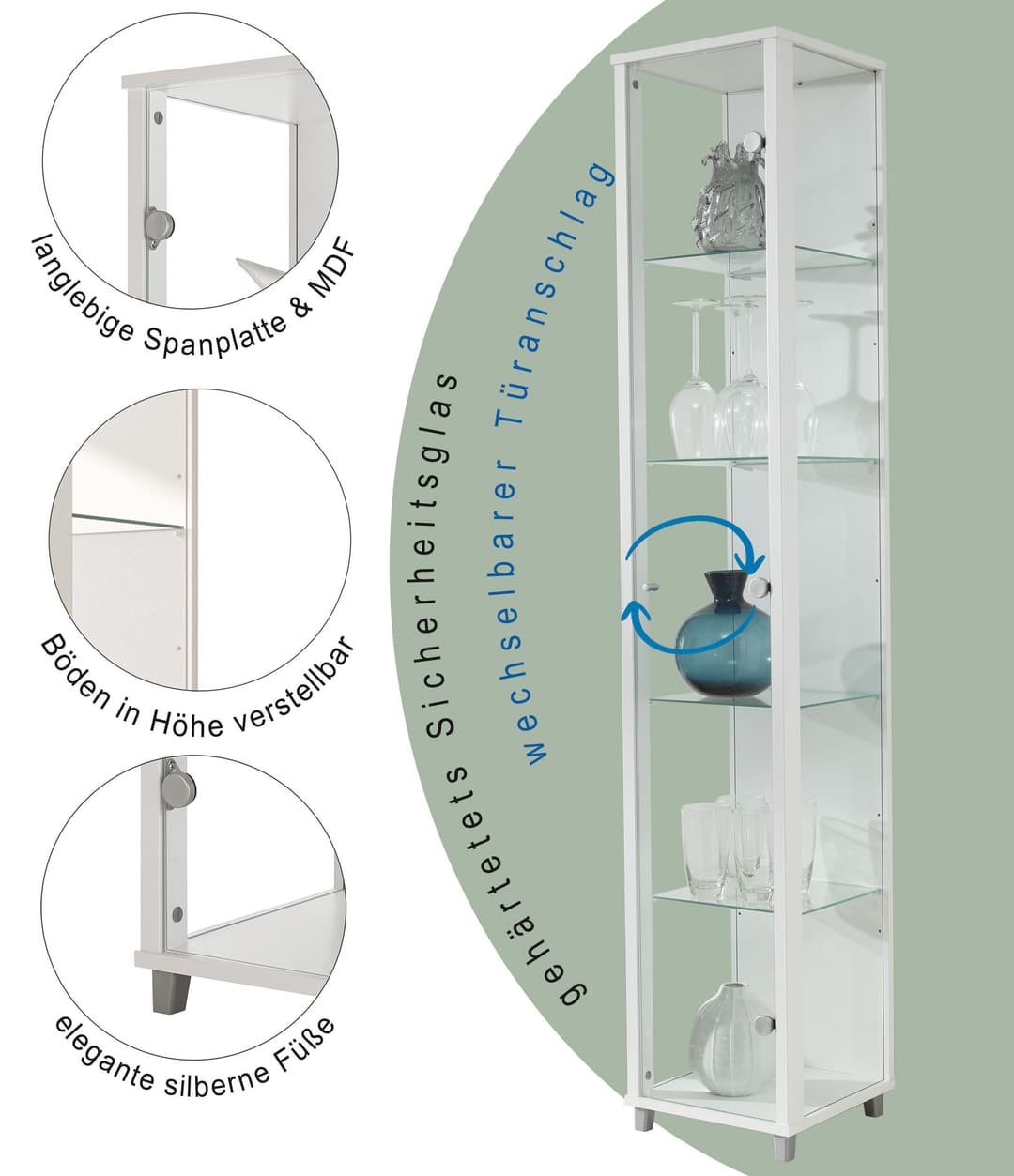 fif möbel Vitrine OPTIMA | Weiß