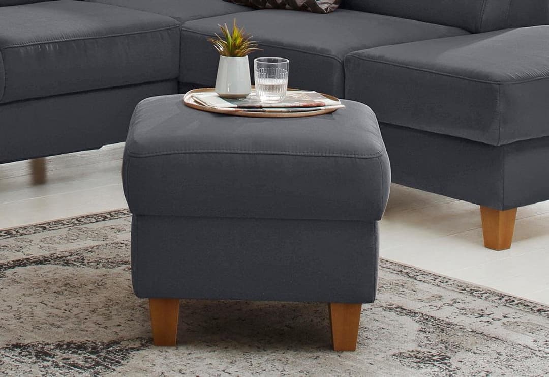 Home affaire Polsterhocker Palmera | Grau