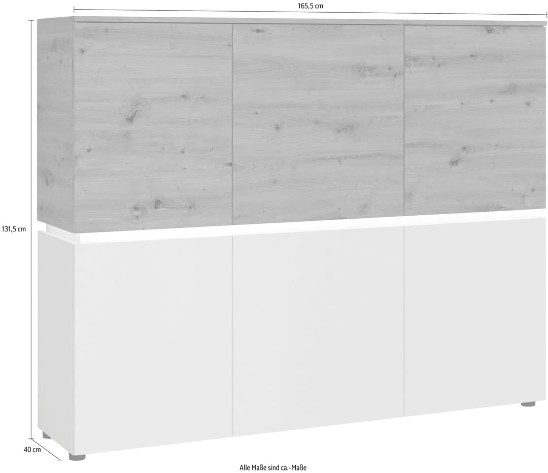 Home affaire Highboard Luci | Holztöne