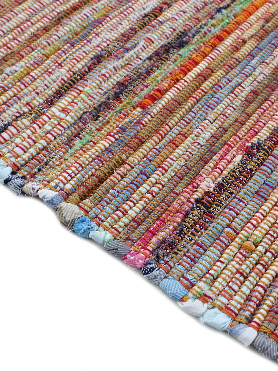 carpetfine Kelim Chindi Läufer | Mehrfarbig
