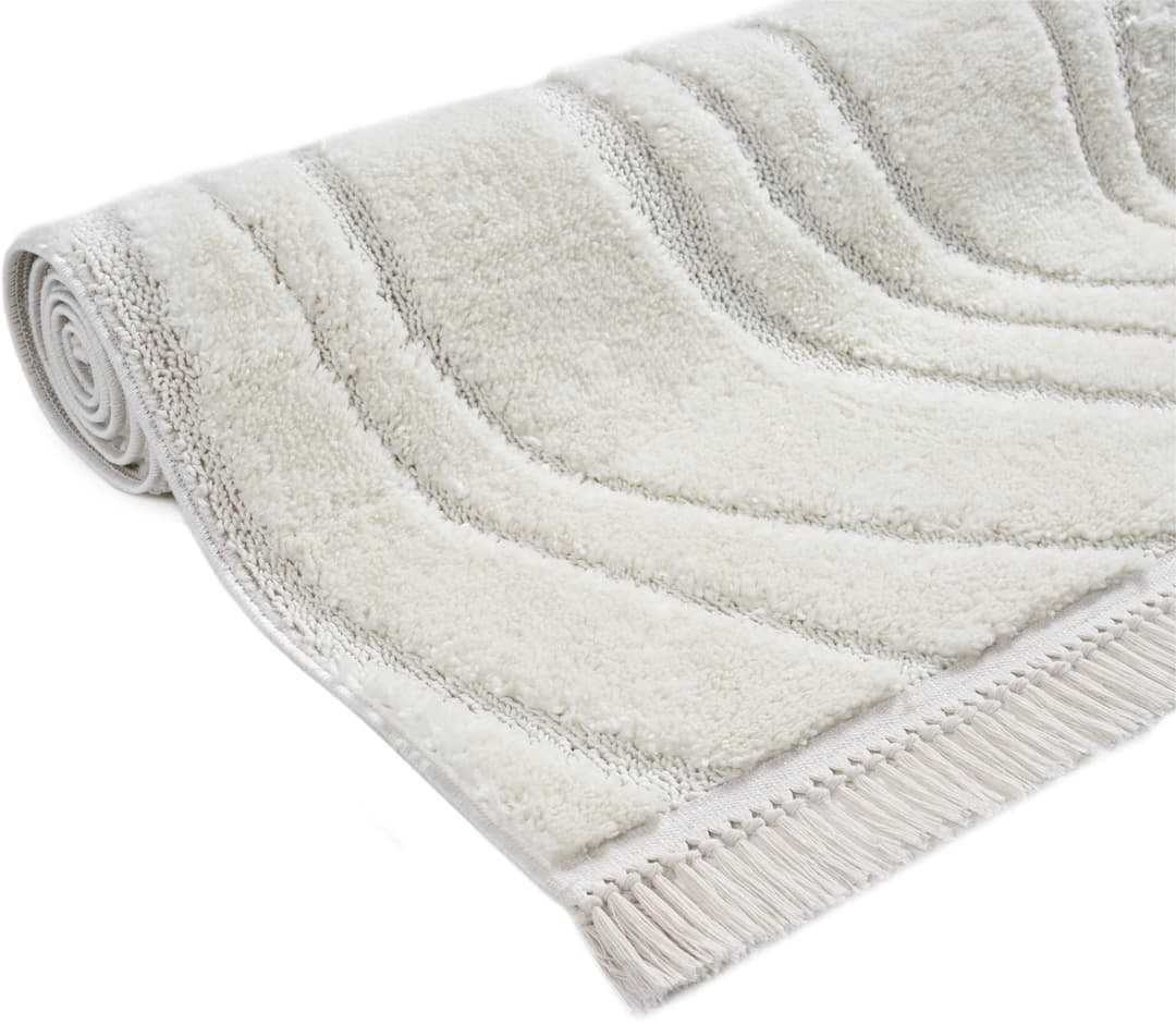 homsy by Ana Johnson Teppich Waavy mit Fransen | Beige
