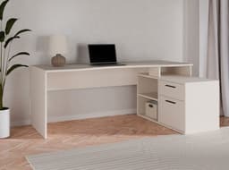 FORTE Eckschreibtisch Tezaur | Beige