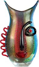 GILDE GLAS art Tischvase Red Vase | Mehrfarbig