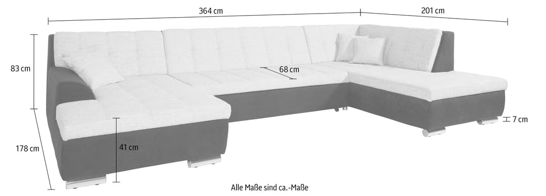 DOMO collection Wohnlandschaft Treviso | Mehrfarbig