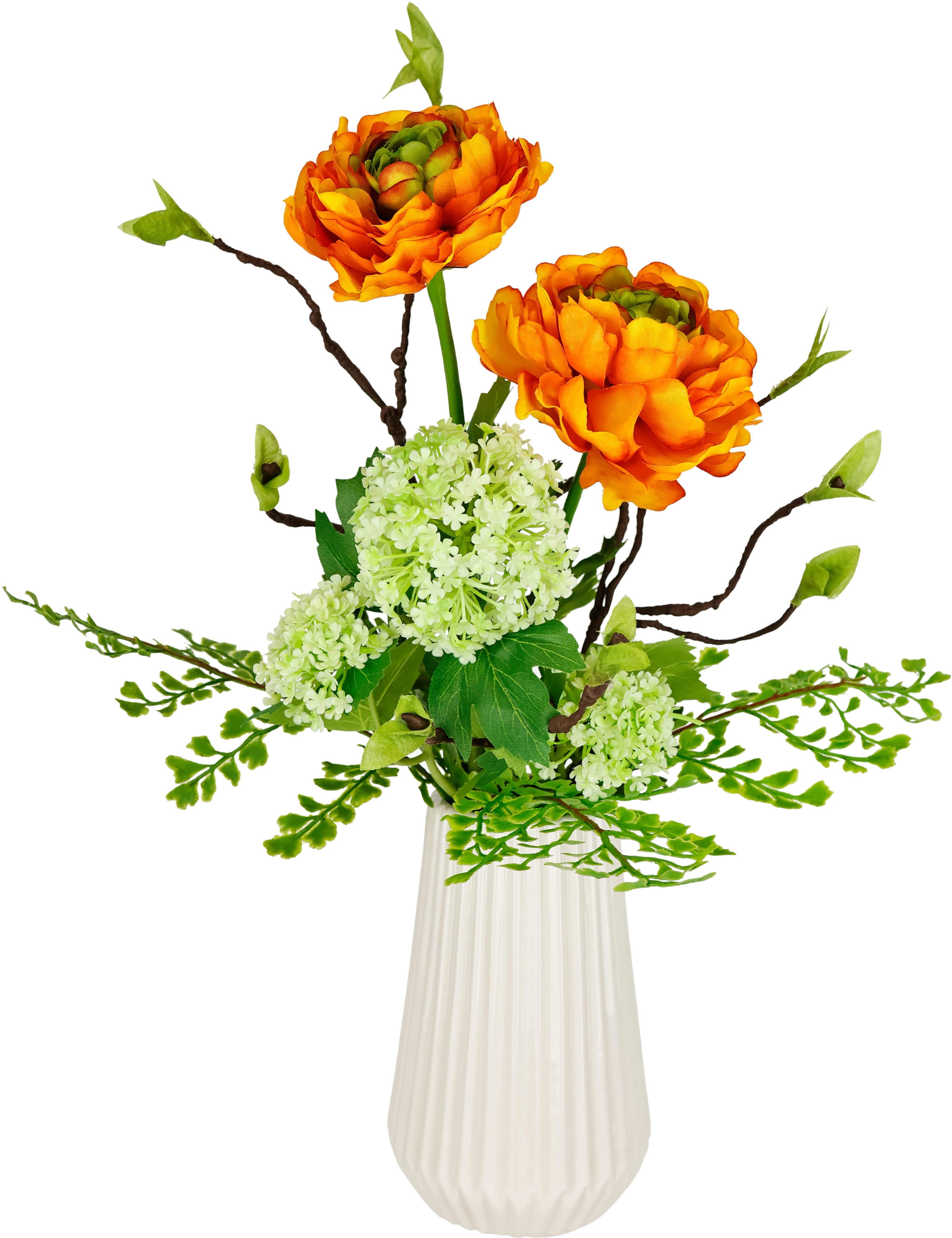 Kunstblume Arrangement Ranunkel | Mehrfarbig