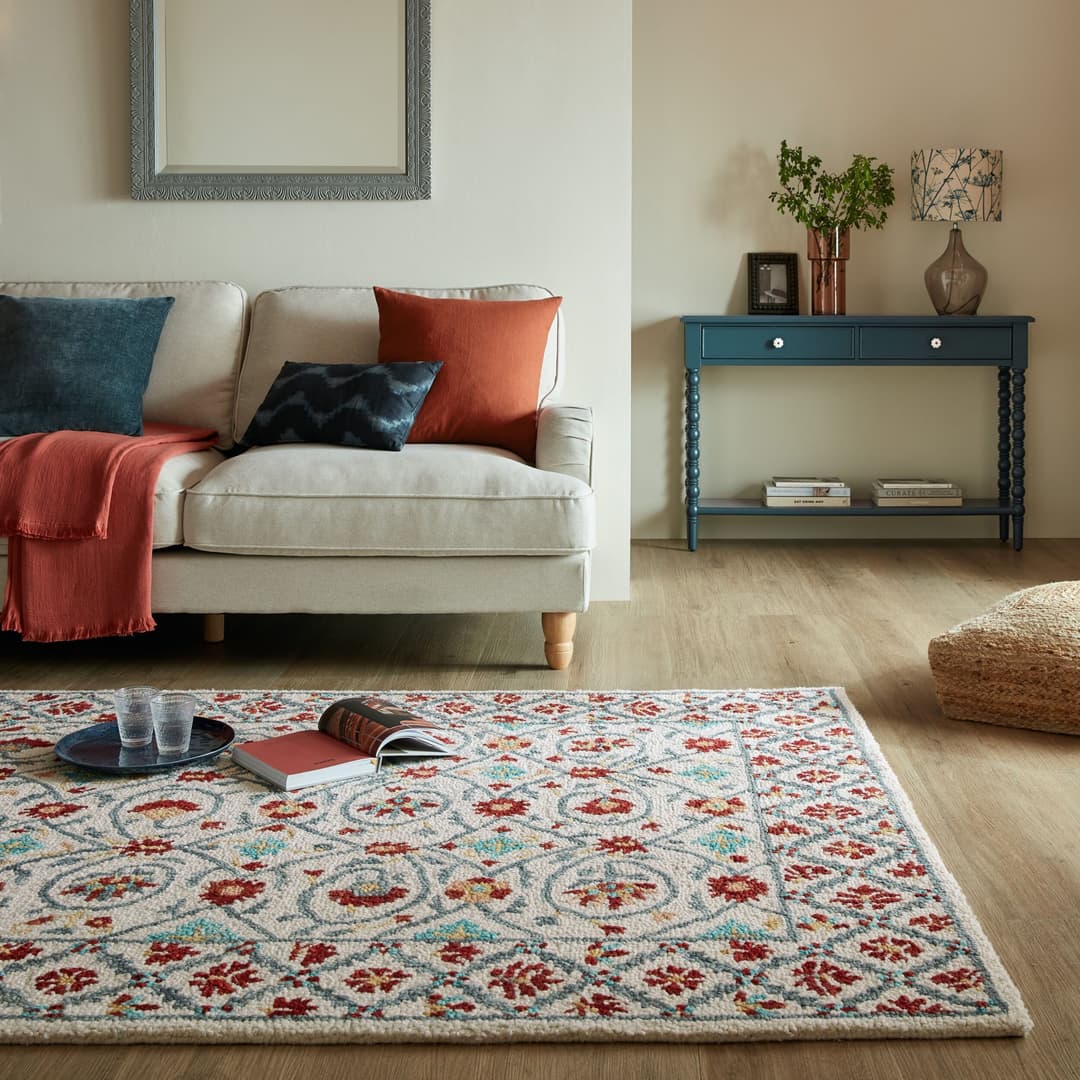 FLAIR RUGS Iris Traditional Wollteppich | Rot