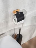 WENKO Toilettenpapierhalter Turbo-Loc® Orea Bamboo | Schwarz 2
