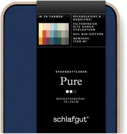 Schlafgut Spannbettlaken PURE | Blau