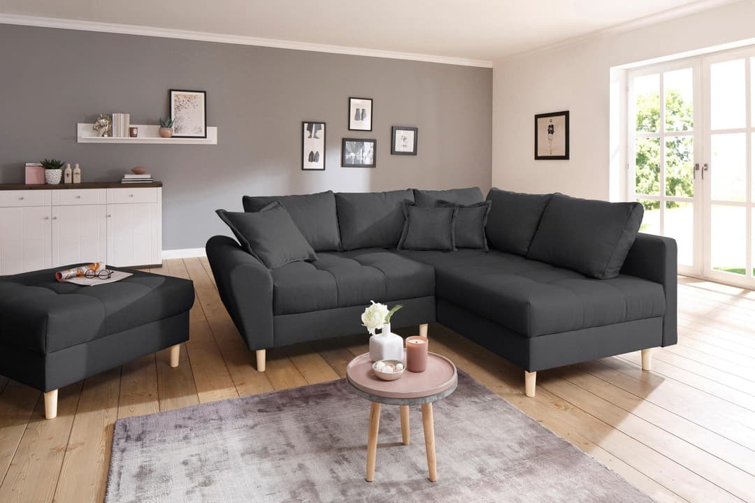 Home affaire Ecksofa Rice L-Form | Grau