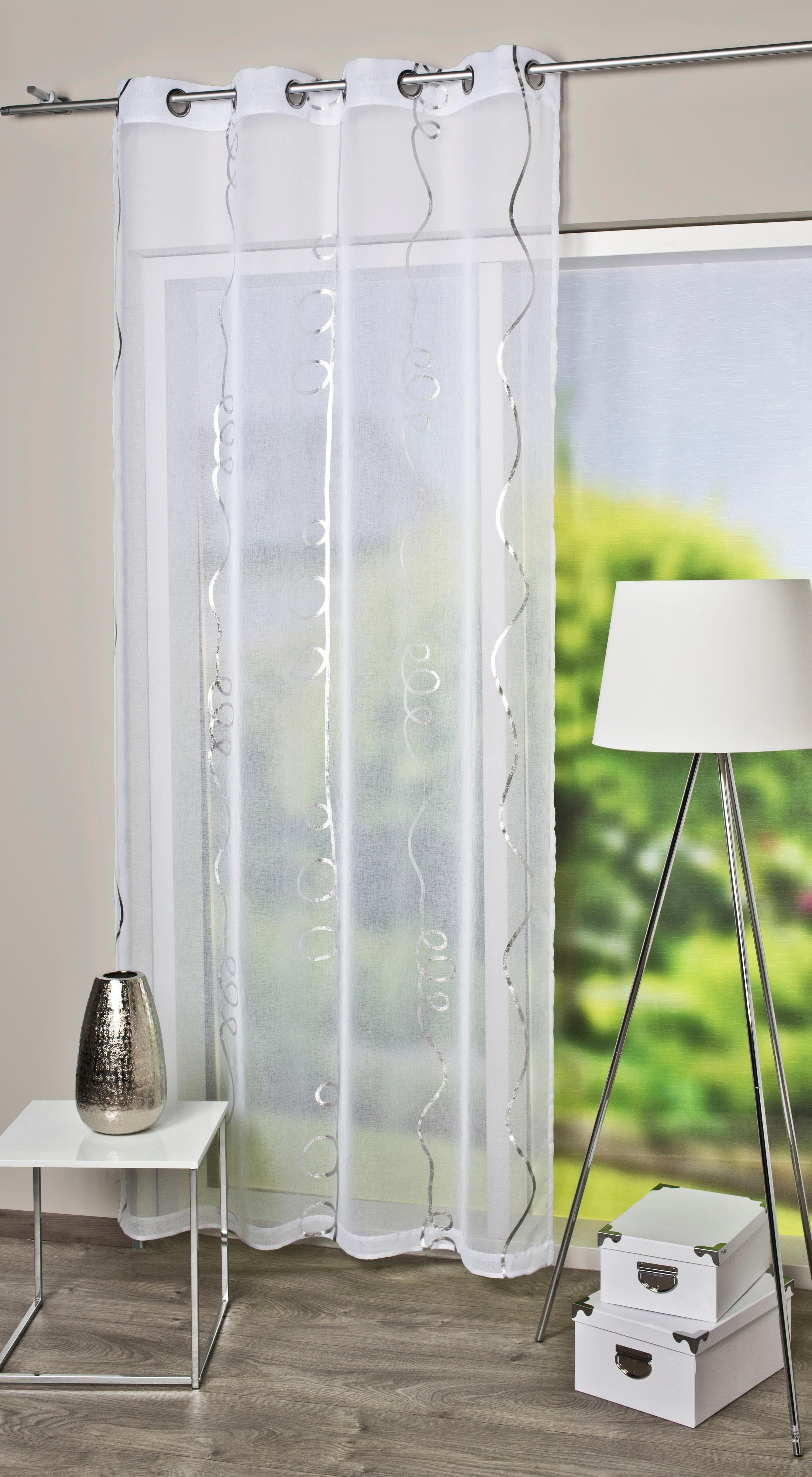 HOME WOHNIDEEN Gardine LOOPY | Weiß