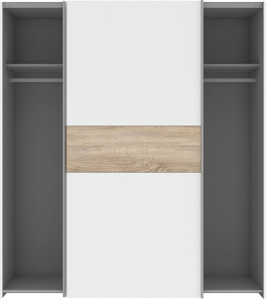 FORTE Longline Schwebetürenschrank | Weiß