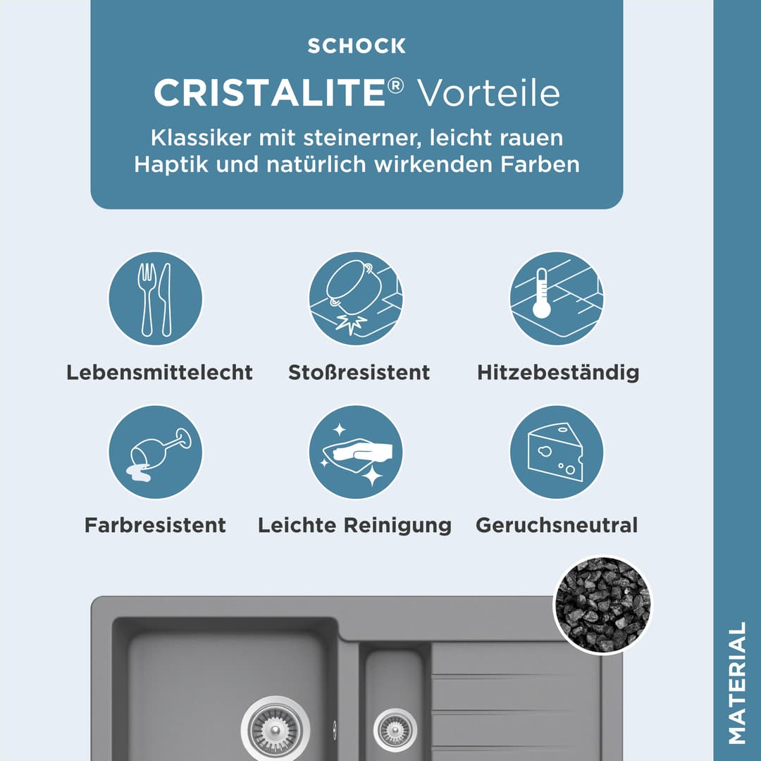 Schock Granitspüle Typos DS | Grau