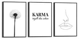 Reinders! Wandbild Set Modern Art Pusteblume | Schwarz
