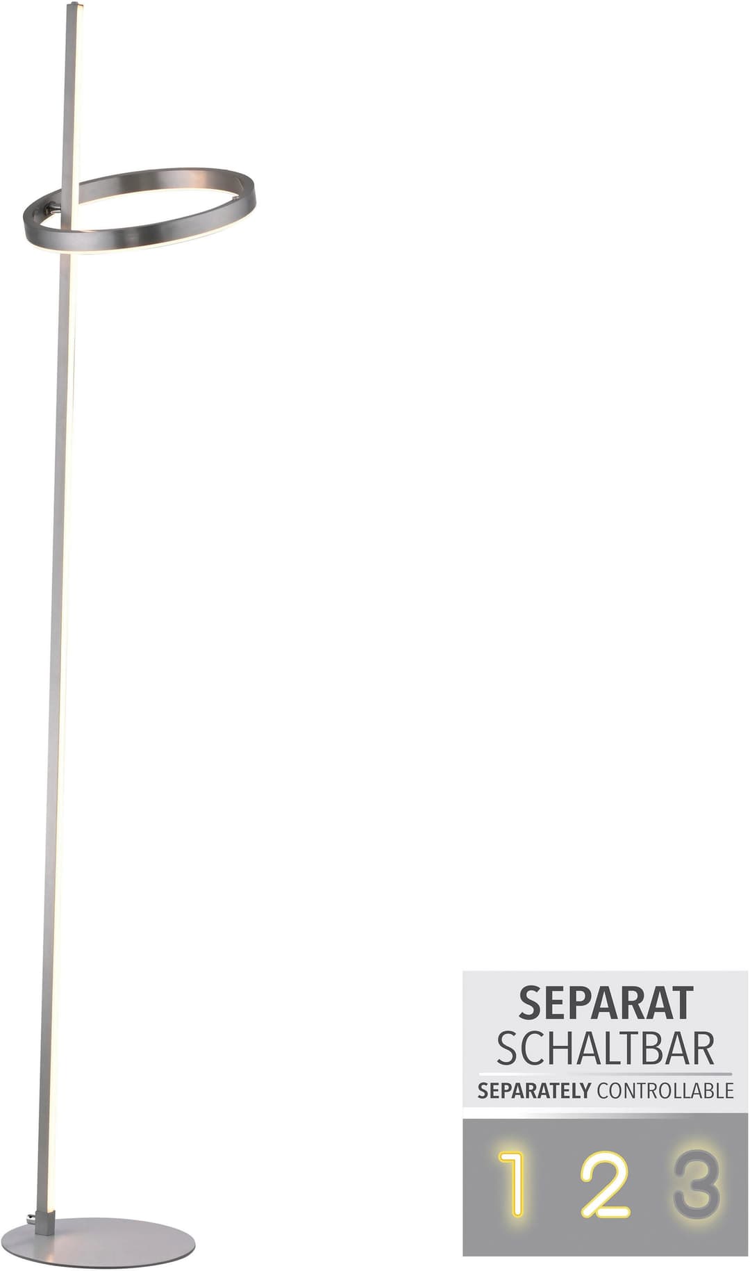 JUST LIGHT LED Stehlampe RITUS | Silber
