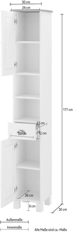 Home affaire Hochschrank Oslo | Holztöne