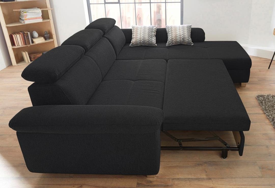 Jockenhöfer Gruppe Ecksofa Landshut L-Form | Schwarz