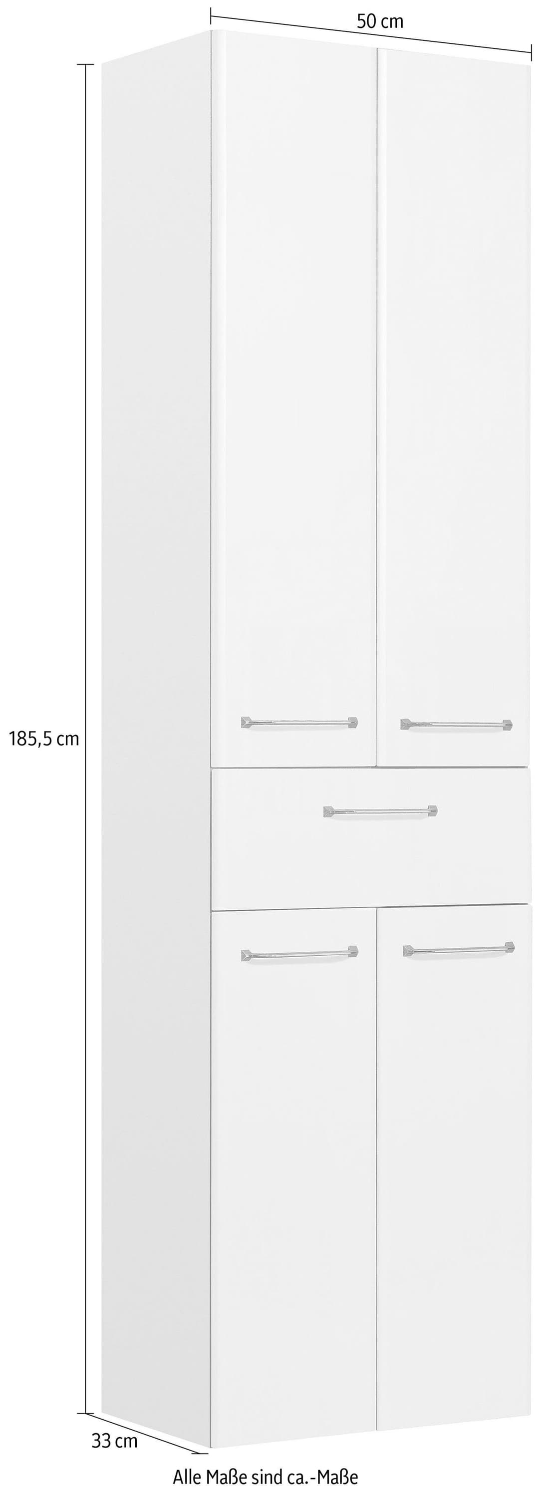 Saphir Hochschrank Quickset | Weiß