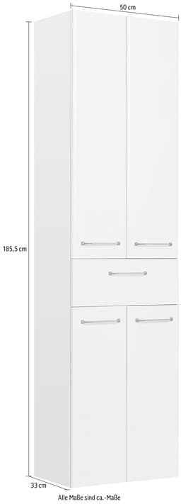 Saphir Hochschrank Quickset | Weiß