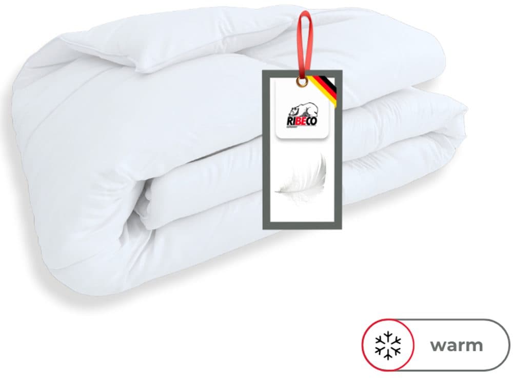 RIBECO Federbettdecke Laram | Weiß