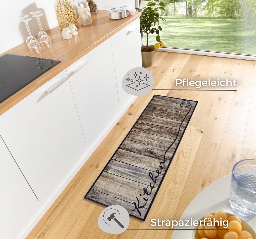 HANSE Home Küchenläufer Kitchen Herz | Braun