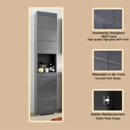 welltime Hochschrank Avena | Grau