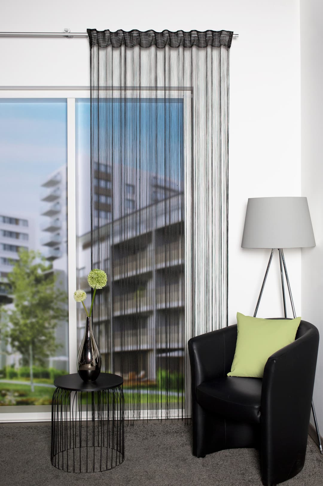 HOME WOHNIDEEN Fadenvorhang SIMINO | Schwarz