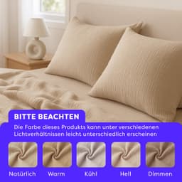 Wolkenfeld Premium Musselin Bettwäsche | Beige