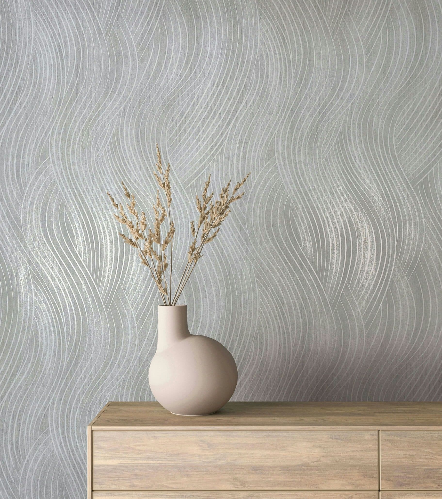 Marburg Vliestapete Wavy Stripes | Grau
