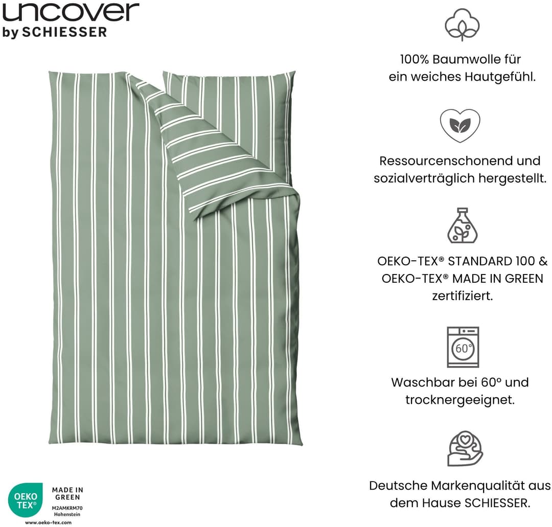 uncover by SCHIESSER Bettwäsche Colorado | Grün