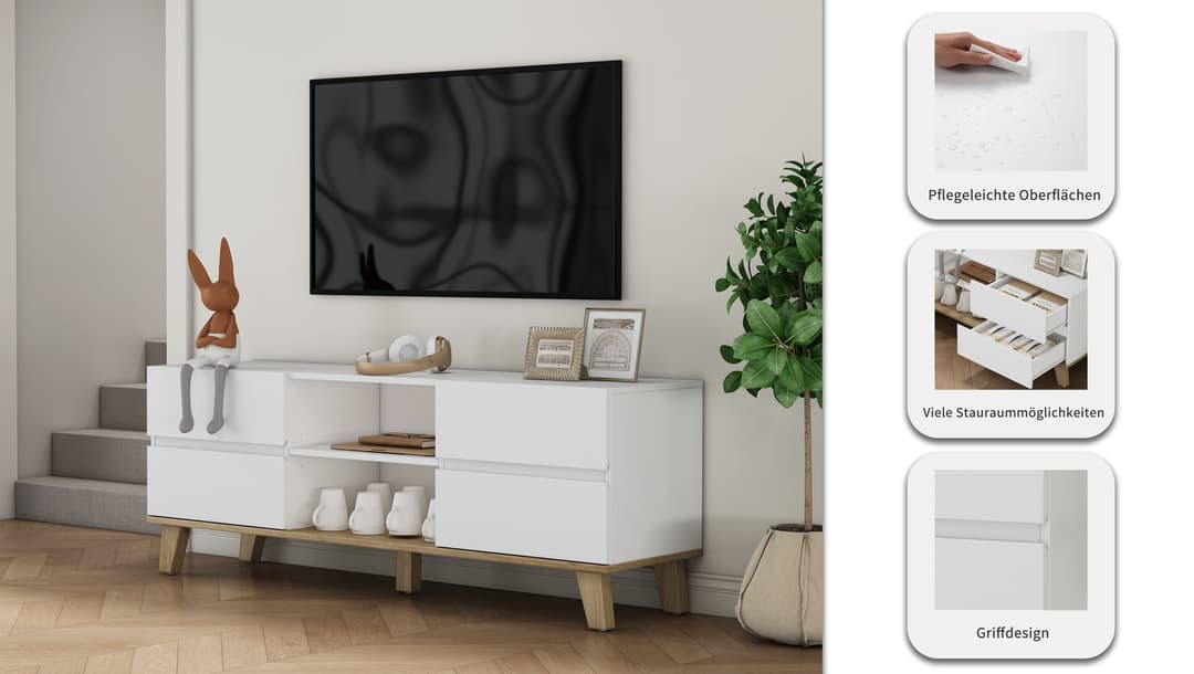OTTO home TV-Board Haily | Weiß