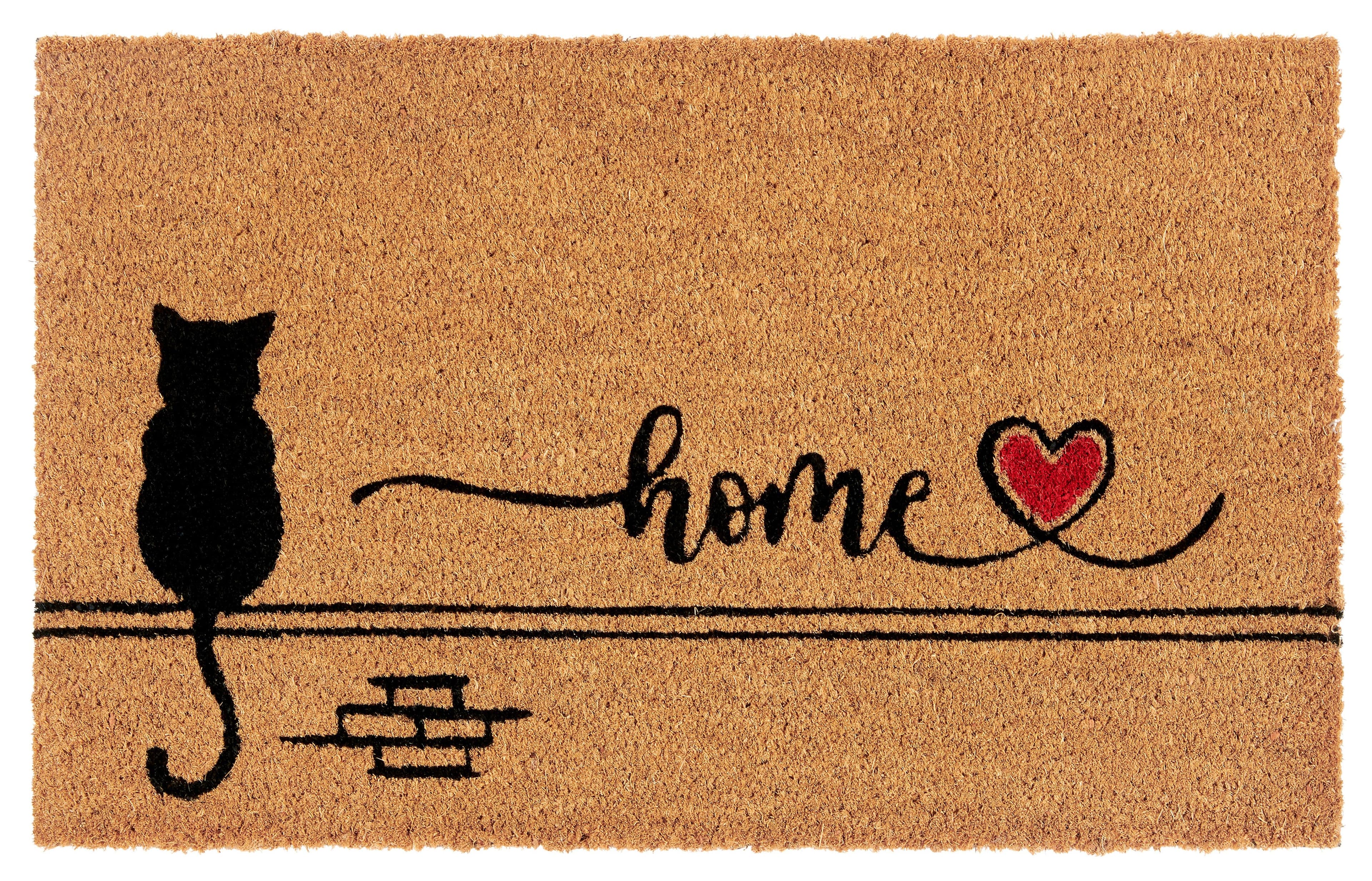 HANSE Home Fußmatte Kokos Cat Home | Braun