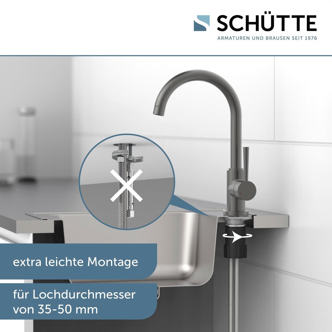 Schütte CORNWALL Spültischarmatur | Grau