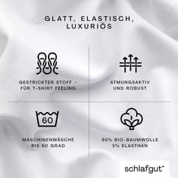 Schlafgut PREMIUM Mako-Zwirn-Jersey Spannbettlaken | Weiß