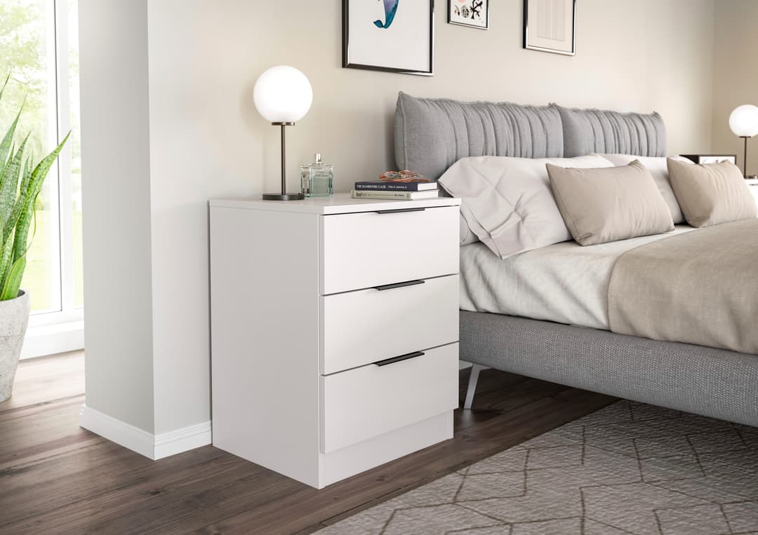 Home affaire Skarde Nachtkommode | Weiß