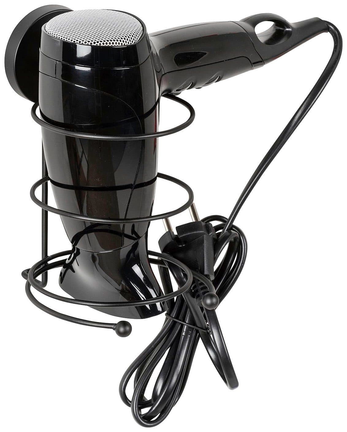 WENKO Haartrocknerhalter Vacuum-Loc® Milazzo | Schwarz
