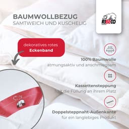 RIBECO Daunenbettdecke Johanna | Weiß