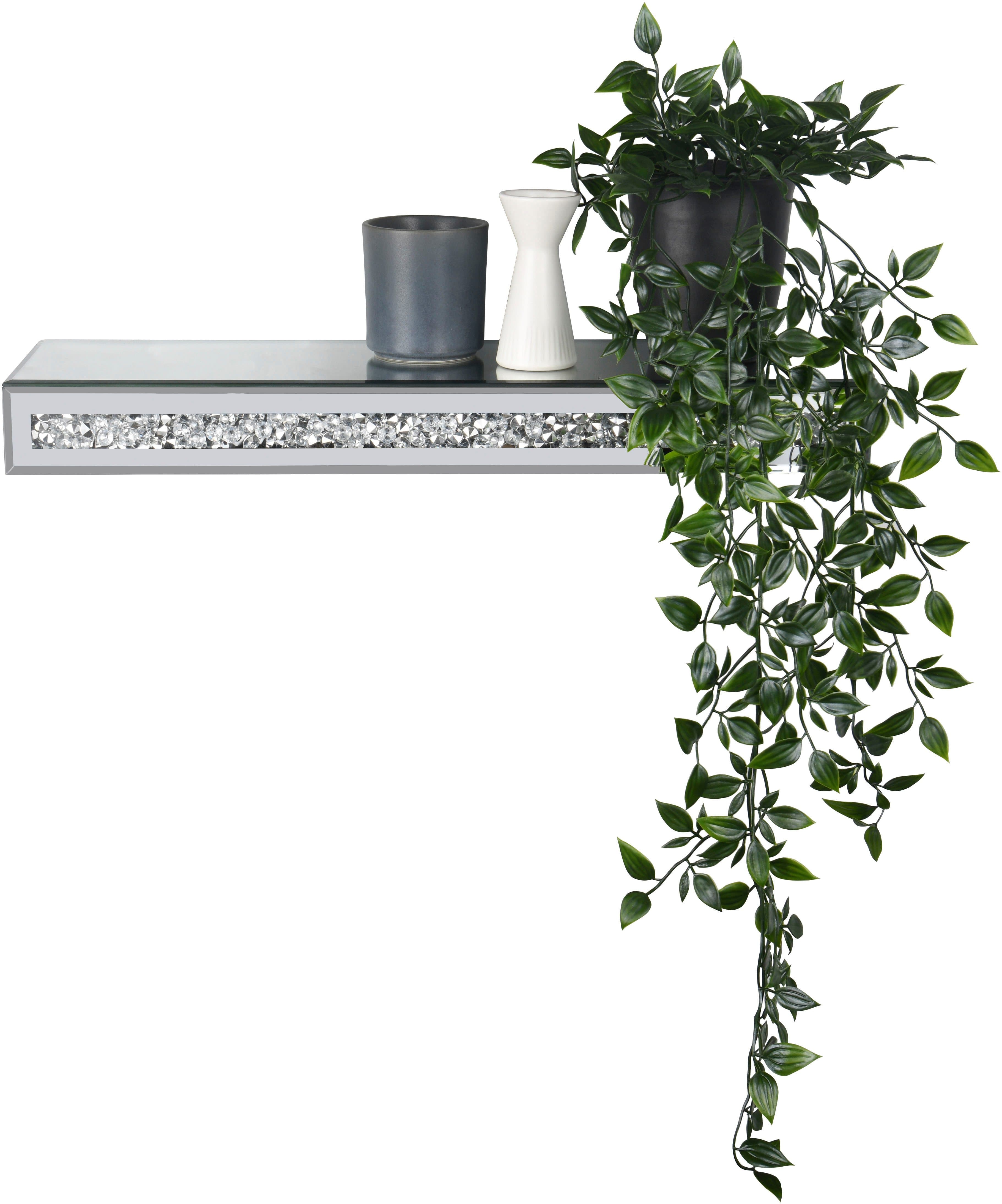 MIRRORS AND MORE Wandregal Glitty | Silber