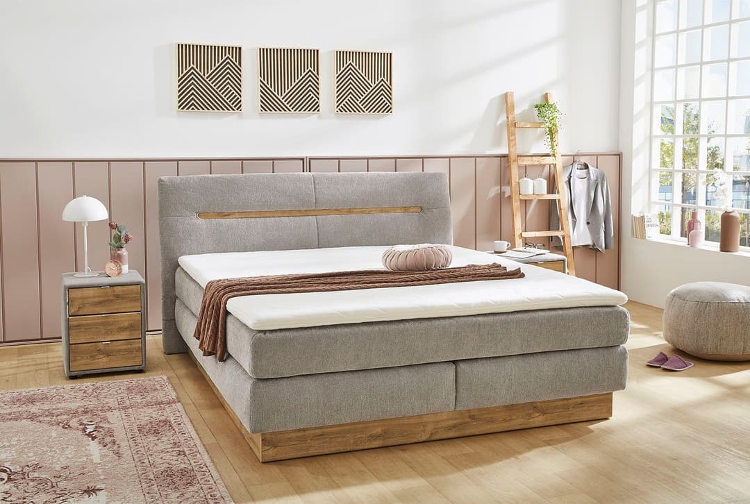 Jockenhöfer Gruppe Boxspringbett Nika 180x200cm | Grau